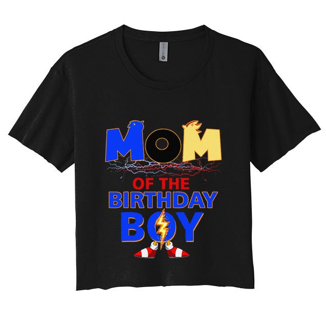 Mom Of The Birthday Boy Hedgehog Family Party Decorations Crop Top
