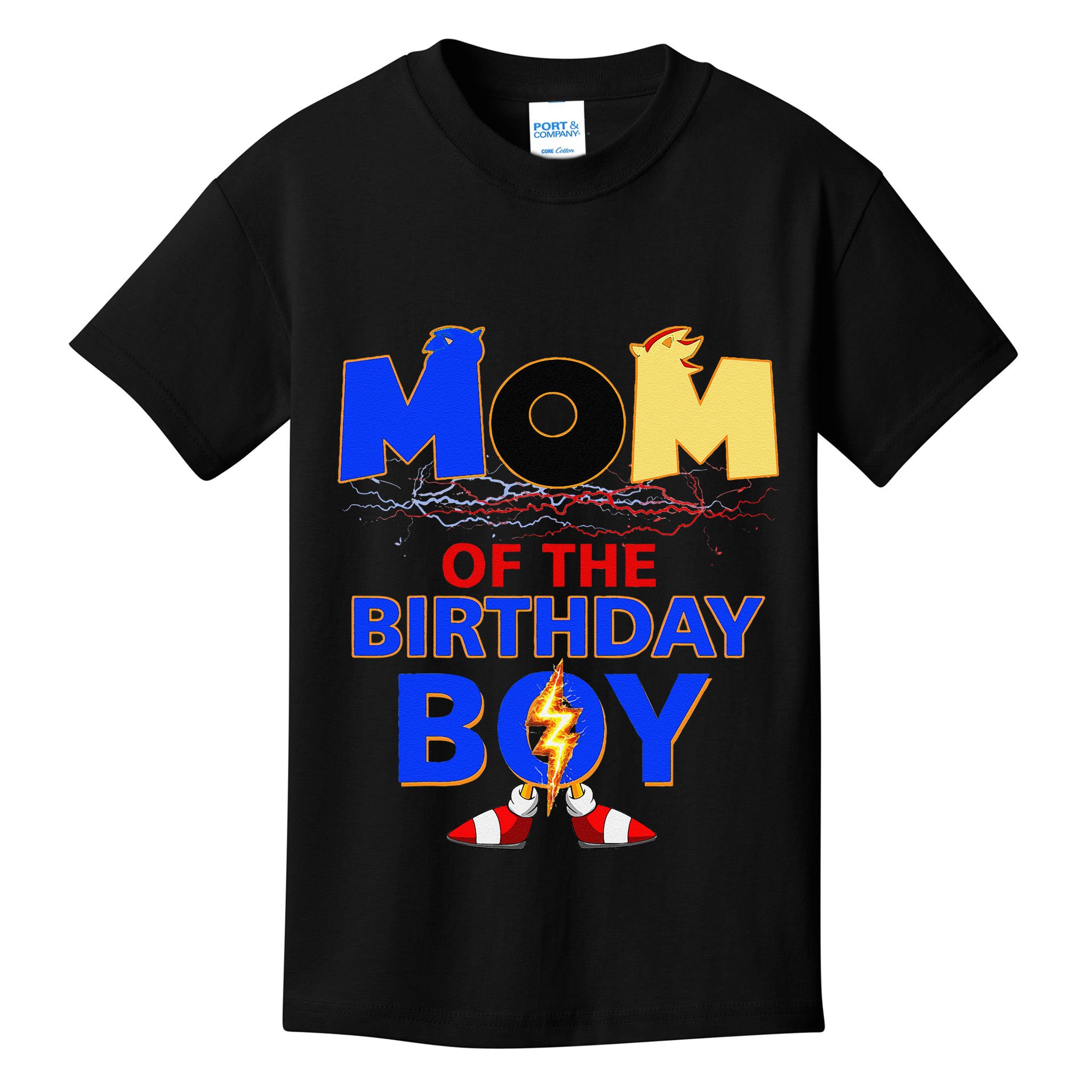 Mom Of The Birthday Boy Hedgehog Family Party Decorations Kids T-Shirt