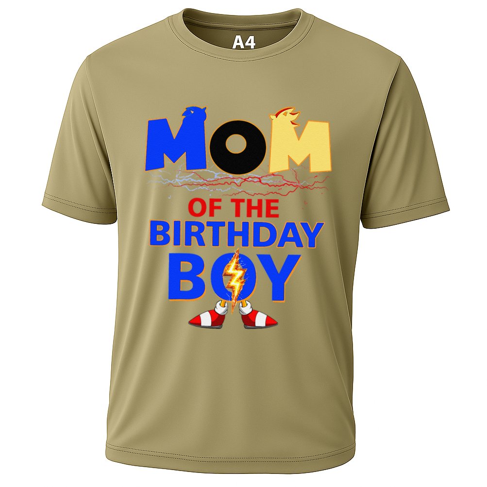 Mom Of The Birthday Boy Hedgehog Family Party Decorations Performance Shirt