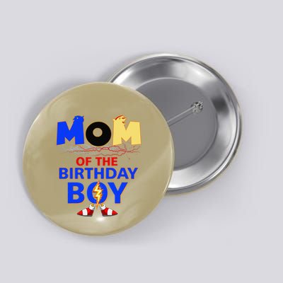 Mom Of The Birthday Boy Hedgehog Family Party Decorations Button