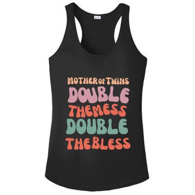 Mother Of Twins Double The Mess Double The Bless Funny Ladies PosiCharge Competitor Racerback Tank