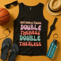 Mother Of Twins Double The Mess Double The Bless Funny Tank Top