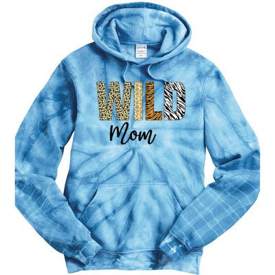 Mom of The Wild One Zoo Birthday Safari Jungle Animal Tie Dye Hoodie