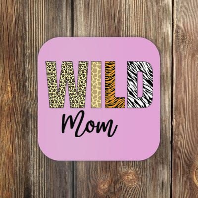 Mom of The Wild One Zoo Birthday Safari Jungle Animal Coaster