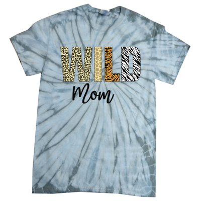 Mom of The Wild One Zoo Birthday Safari Jungle Animal Tie-Dye T-Shirt