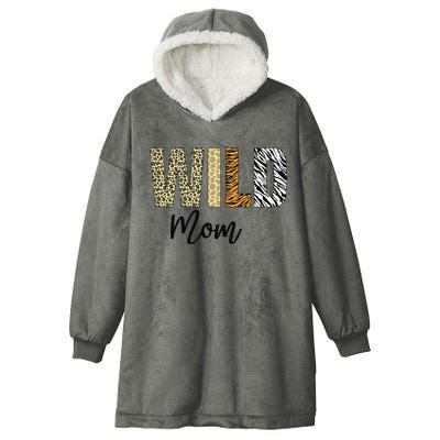 Mom of The Wild One Zoo Birthday Safari Jungle Animal Hooded Wearable Blanket