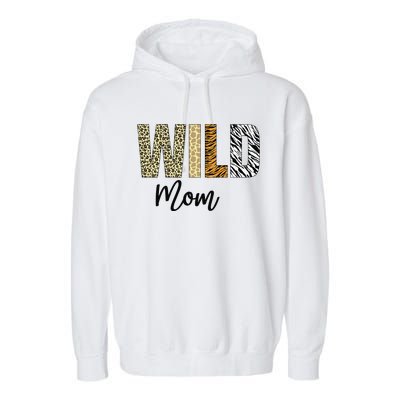 Mom of The Wild One Zoo Birthday Safari Jungle Animal Garment-Dyed Fleece Hoodie