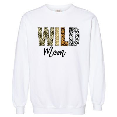 Mom of The Wild One Zoo Birthday Safari Jungle Animal Garment-Dyed Sweatshirt