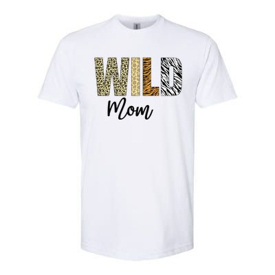 Mom of The Wild One Zoo Birthday Safari Jungle Animal Softstyle CVC T-Shirt