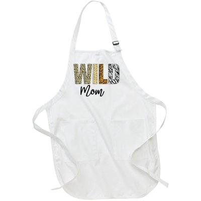 Mom of The Wild One Zoo Birthday Safari Jungle Animal Full-Length Apron With Pockets