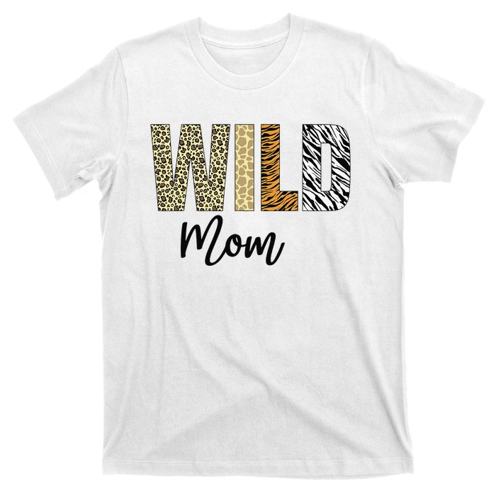 Mom of The Wild One Zoo Birthday Safari Jungle Animal T-Shirt