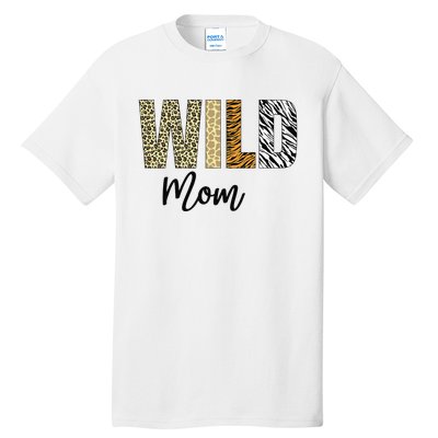 Mom of The Wild One Zoo Birthday Safari Jungle Animal Tall T-Shirt