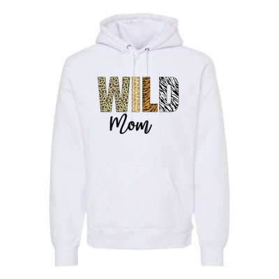 Mom of The Wild One Zoo Birthday Safari Jungle Animal Premium Hoodie