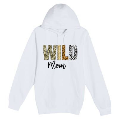 Mom of The Wild One Zoo Birthday Safari Jungle Animal Premium Pullover Hoodie