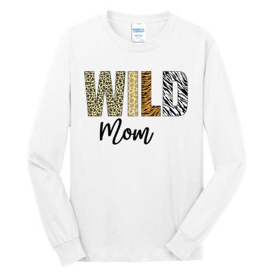 Mom of The Wild One Zoo Birthday Safari Jungle Animal Tall Long Sleeve T-Shirt