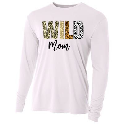 Mom of The Wild One Zoo Birthday Safari Jungle Animal Cooling Performance Long Sleeve Crew