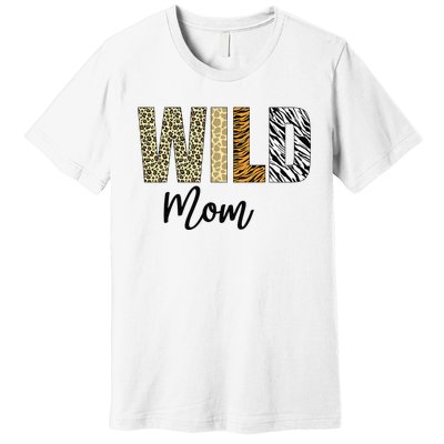 Mom of The Wild One Zoo Birthday Safari Jungle Animal Premium T-Shirt