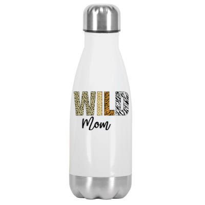 Mom of The Wild One Zoo Birthday Safari Jungle Animal Stainless Steel Insulated Water Bottle