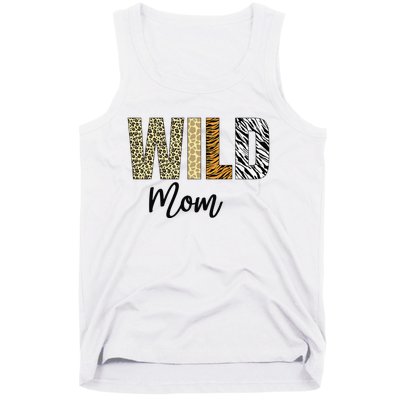 Mom of The Wild One Zoo Birthday Safari Jungle Animal Tank Top