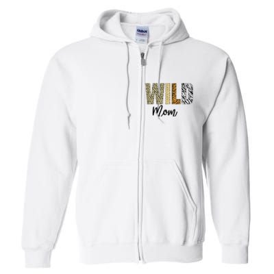 Mom of The Wild One Zoo Birthday Safari Jungle Animal Full Zip Hoodie