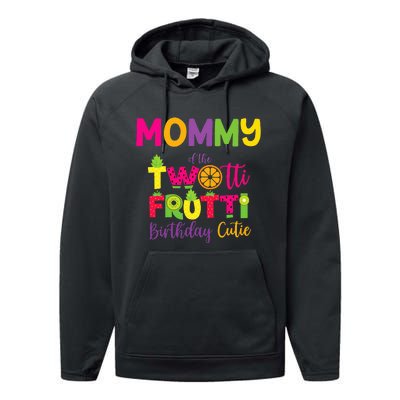 Mommy Of the Twotti Frutti Mom Birthday Party Performance Fleece Hoodie