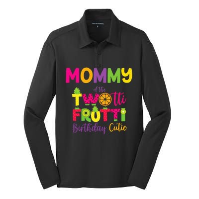 Mommy Of the Twotti Frutti Mom Birthday Party Silk Touch Performance Long Sleeve Polo