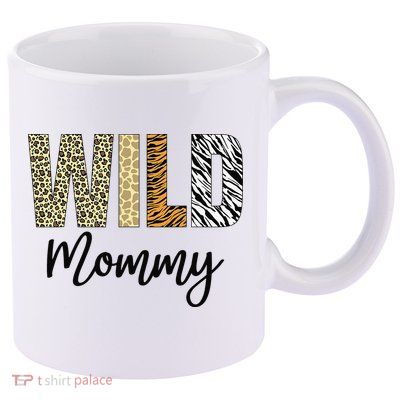 Mommy of The Wild One Zoo Birthday Safari Jungle Animal 11oz C Handle Ceramic Mug