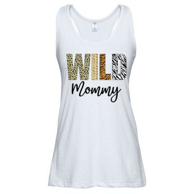 Mommy of The Wild One Zoo Birthday Safari Jungle Animal Ladies Essential Flowy Tank