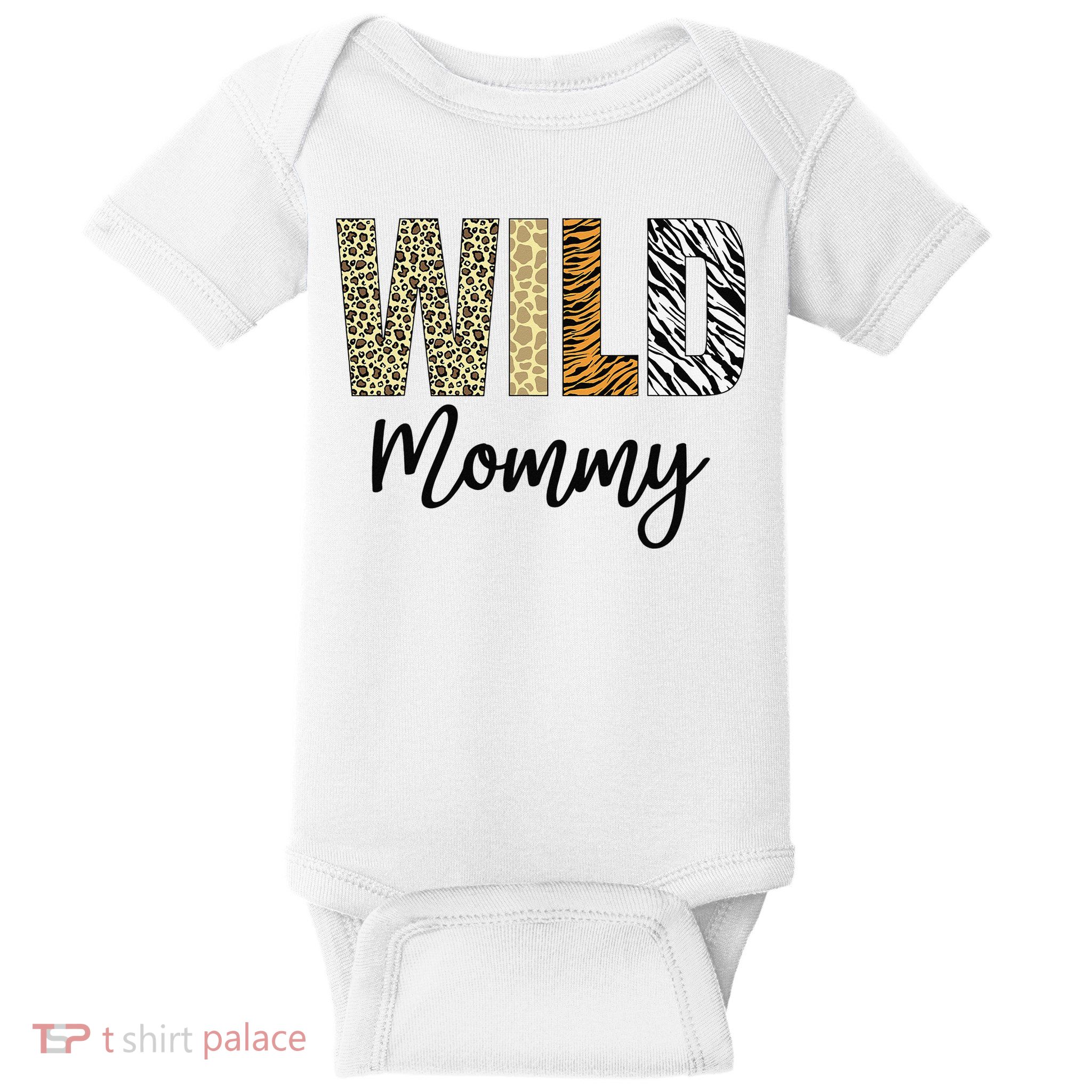 Mommy of The Wild One Zoo Birthday Safari Jungle Animal Baby Bodysuit