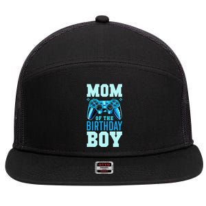 Mom of the Birthday Matching Video Gamer Birthday Party 7 Panel Mesh Trucker Snapback Hat