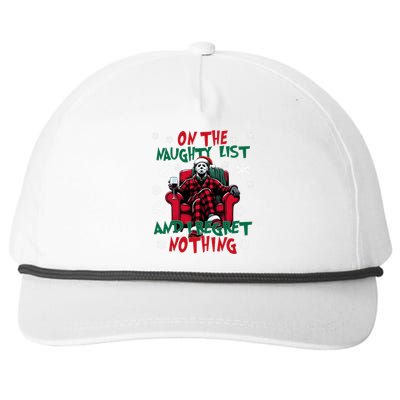 Myers On The Naughty List And We Regret Nothing Merry Creepmas Snapback Five-Panel Rope Hat