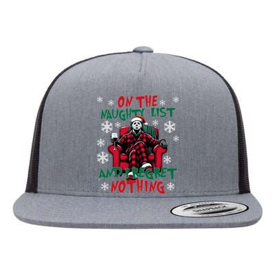 Myers On The Naughty List And We Regret Nothing Merry Creepmas Flat Bill Trucker Hat