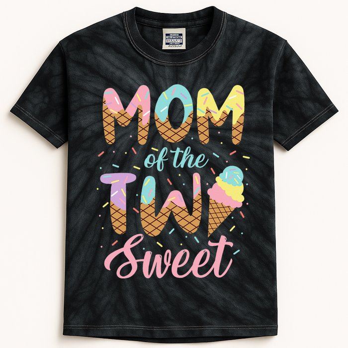 Mom of the Two Sweet Birthday Ice Cream Lovers 2nd Kids Tie-Dye T-Shirt