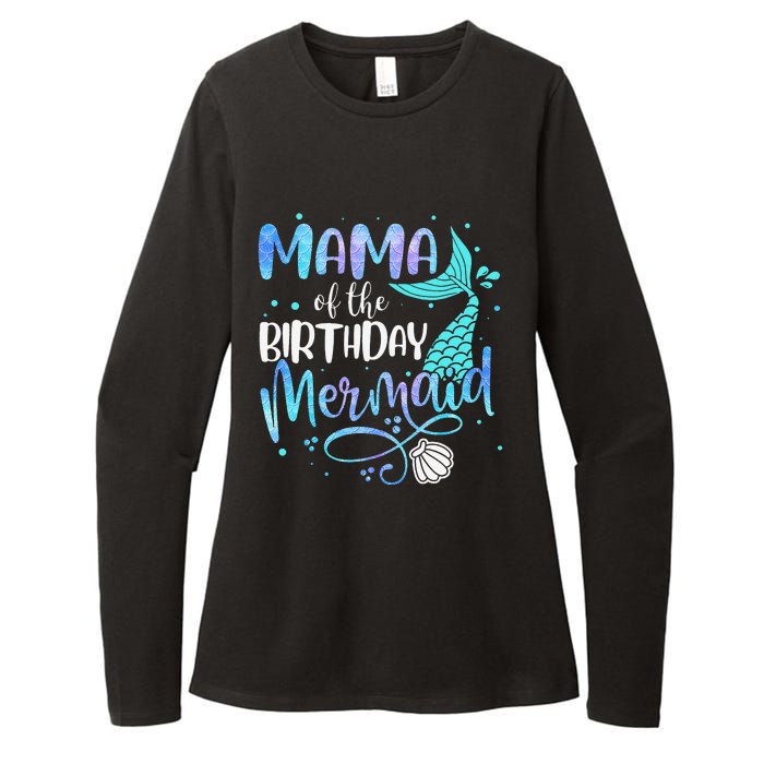 Mama Of The Birthday Mermaid Family Matching Party Squad Womens CVC Long Sleeve Shirt