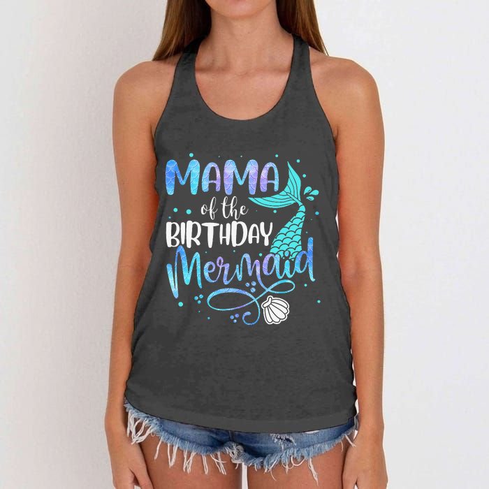 Mama Of The Birthday Mermaid Family Matching Party Squad Women's Knotted Racerback Tank