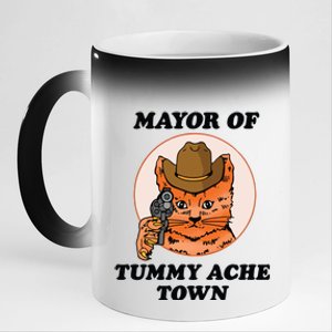 Mayor Of Tummy Ache Town 11oz Black Color Changing Mug