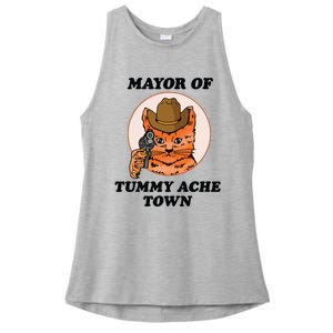 Mayor Of Tummy Ache Town Ladies PosiCharge Tri-Blend Wicking Tank