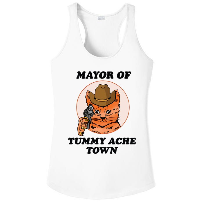 Mayor Of Tummy Ache Town Ladies PosiCharge Competitor Racerback Tank