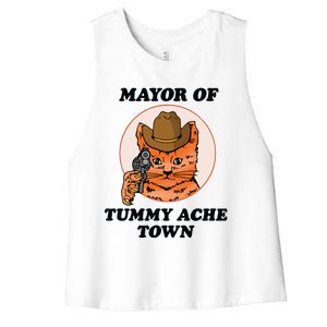 Mayor Of Tummy Ache Town Women's Racerback Cropped Tank