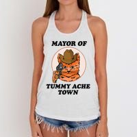 Mayor Of Tummy Ache Town Women's Knotted Racerback Tank