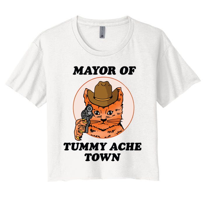 Mayor Of Tummy Ache Town Women's Crop Top Tee