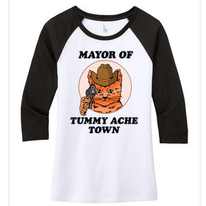 Mayor Of Tummy Ache Town Women's Tri-Blend 3/4-Sleeve Raglan Shirt