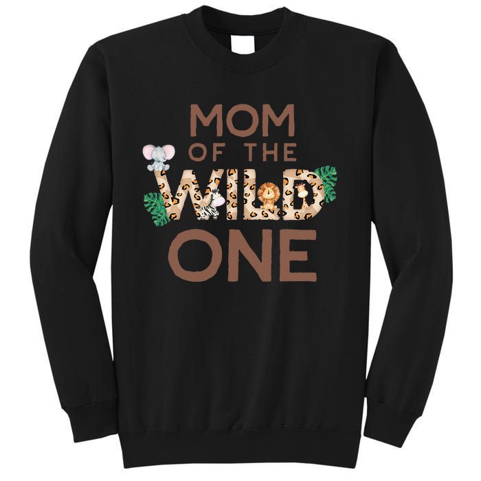 Mom Of The Wild One Animal Safari 1st Birthday Theme Family Sweatshirt