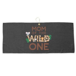 Mom Of The Wild One Animal Safari 1st Birthday Theme Family Large Microfiber Waffle Golf Towel