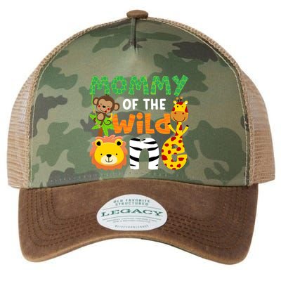 Mommy Of The Wild One Zoo Theme Bday Safari Jungle Animals Legacy Tie Dye Trucker Hat