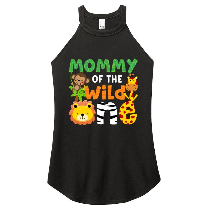 Mommy Of The Wild One Zoo Theme Bday Safari Jungle Animals Women's Perfect Tri Rocker Tank