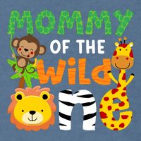 Mommy Of The Wild One Zoo Theme Bday Safari Jungle Animals Garment-Dyed Sweatshirt