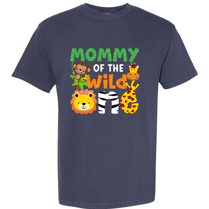 Mommy Of The Wild One Zoo Theme Bday Safari Jungle Animals Garment-Dyed Heavyweight T-Shirt