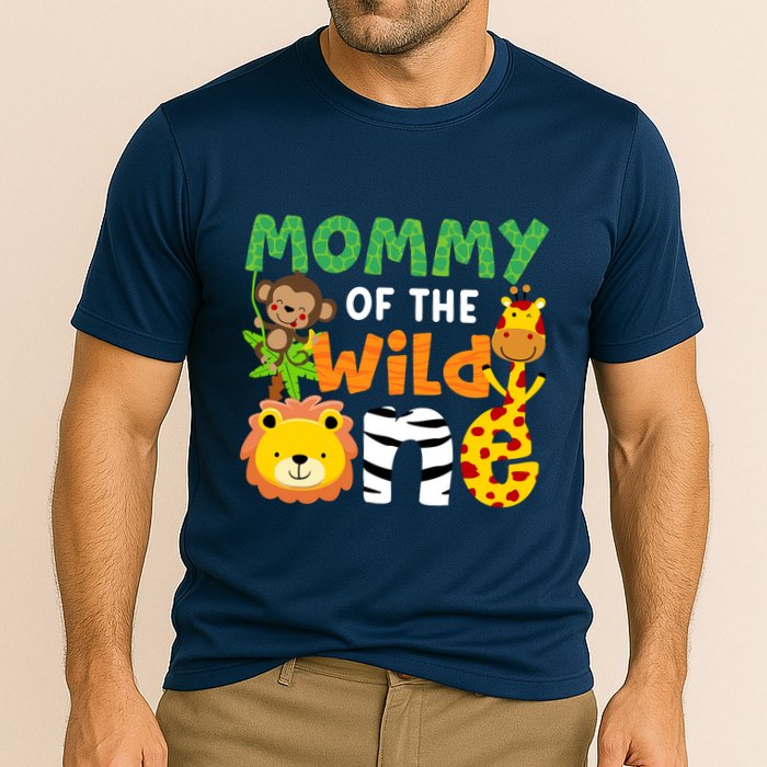 Mommy Of The Wild One Zoo Theme Bday Safari Jungle Animals Cooling Performance Crew T-Shirt