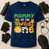 Mommy Of The Wild One Zoo Theme Bday Safari Jungle Animals Cooling Performance Crew T-Shirt